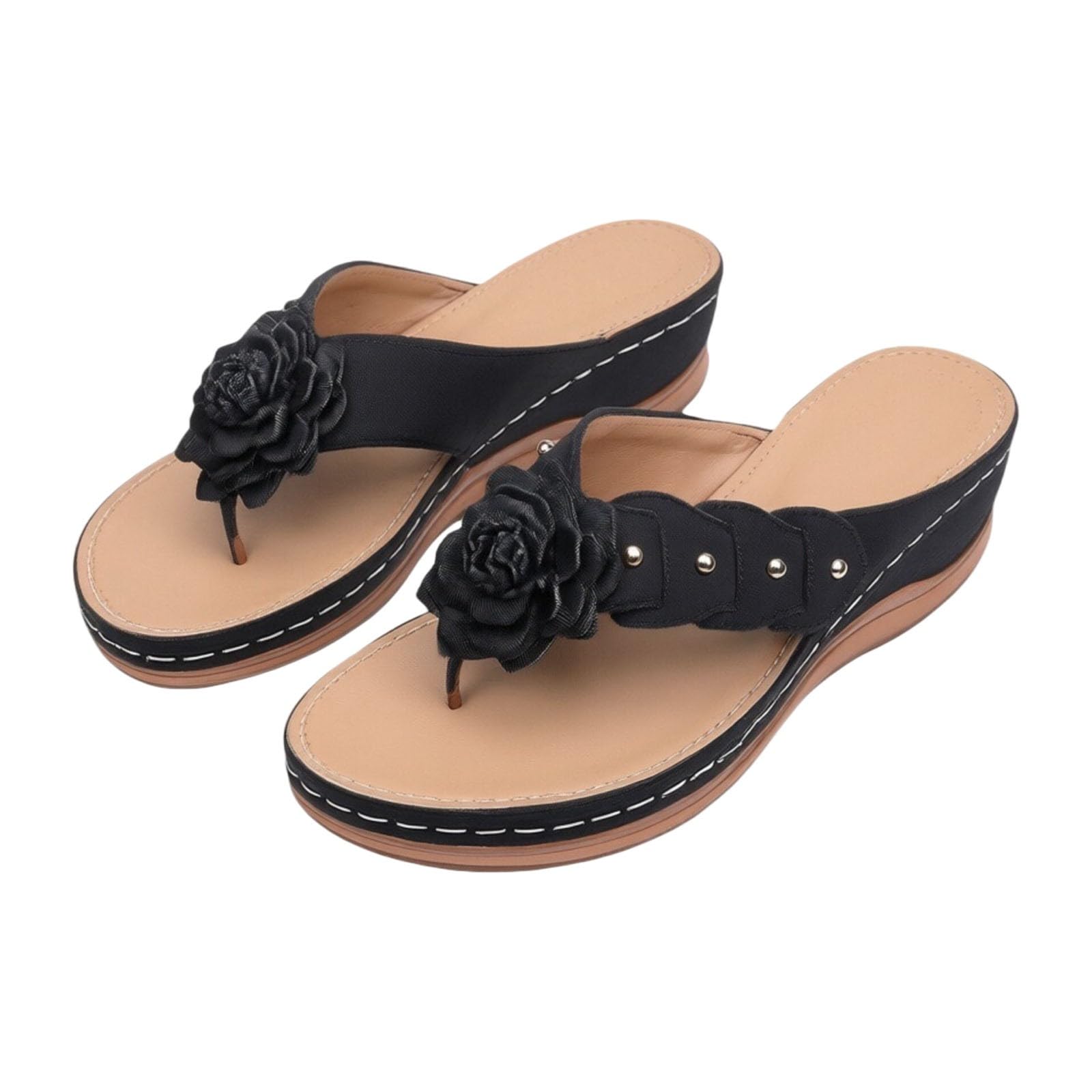 Generico Sandales Et Mules Pour Femme Confortables LéGèRes AntidéRapantes Semelle Souple Respirantes Chaussures Femme éTé éLéGantes Mules Support Pieds Larges Ville Usage Quotidien