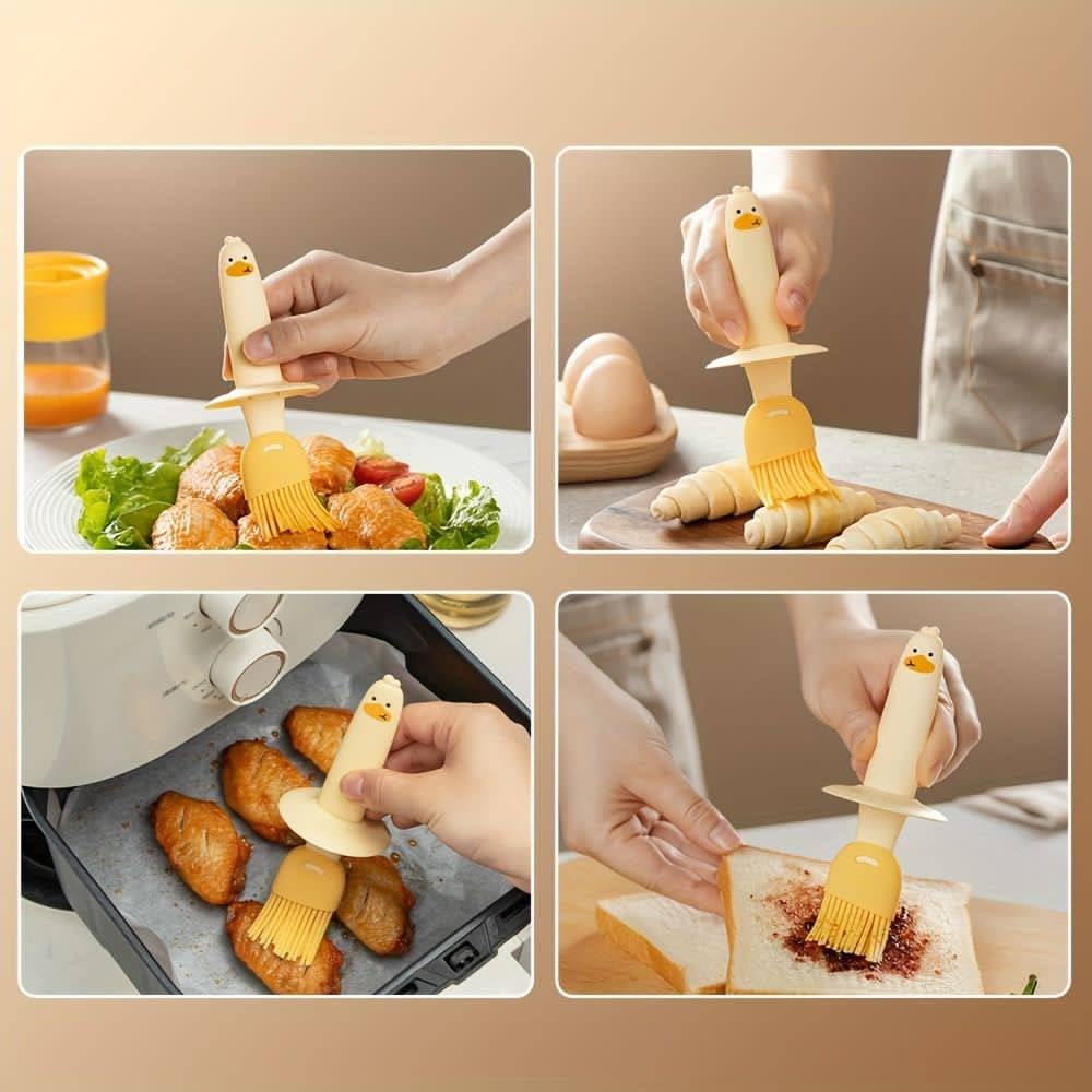 EXQ HOME Glass Basting Set Silicone Oil Dispenser Pastry Brush Docking Bowl Set for Cooking, BBQ, Baking and Grilling, Innovative Kitchen Gadget 1