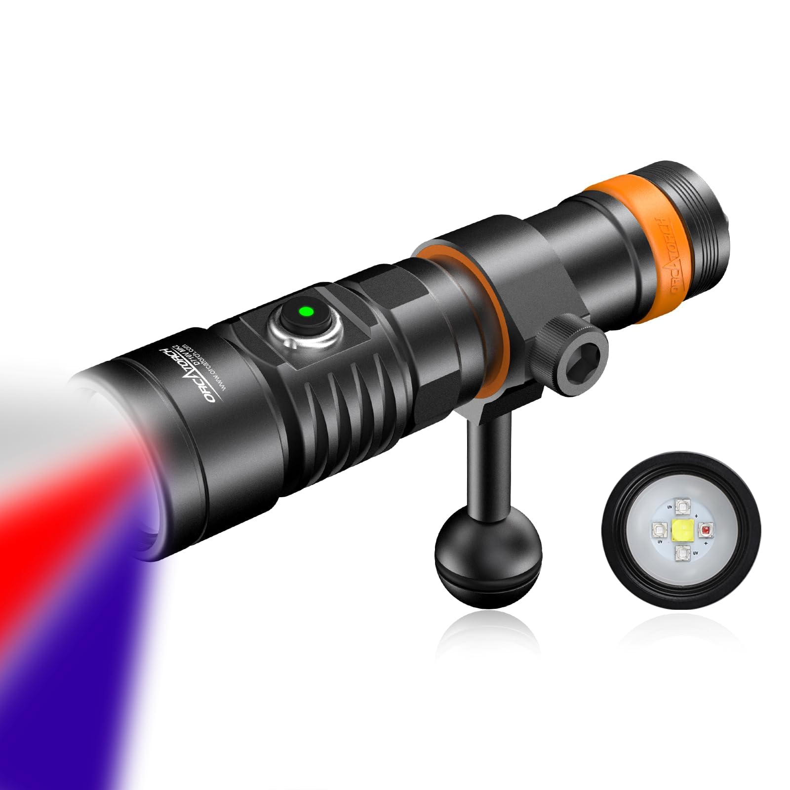 ORCATORCH D710V MK2 2300 Lumens Tri-Color Underwater Video Light