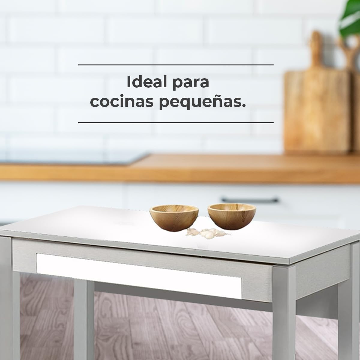 ASTIMESA Mesa de Cocina, Metal, Blanco, 90x50cm-extendida 90x70 cms