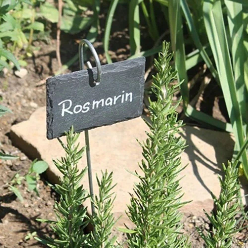 1 Set Schiefer-Gartenetiketten Pflanzenidentifikation Schild Rechteckig Pflanze Eisen Hängeetikett Farm Töpfe Blumenbeet