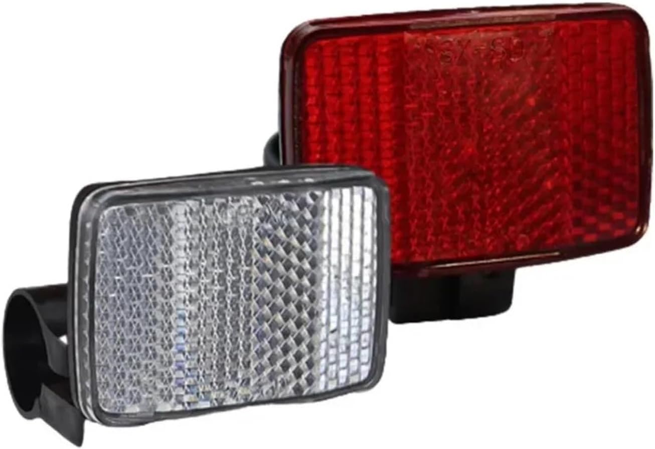 Bicycle Reflectors 6Pack Front & Rear Bike Reflector Set Red White Safety Warning Lens with Mounting Bracket