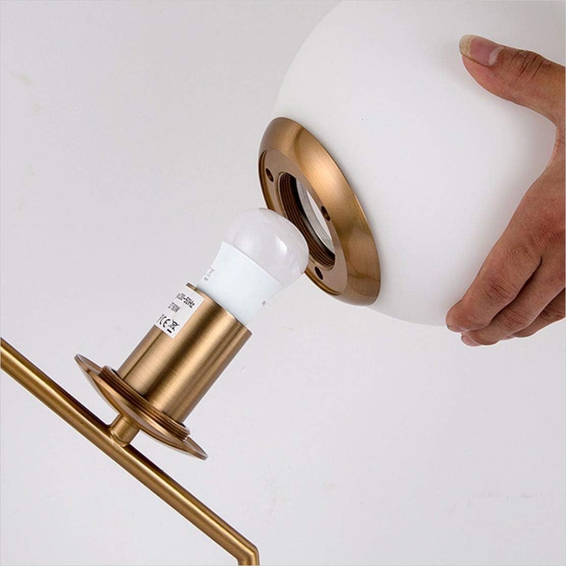 Flash Deals - 80% OFF BOKT Glass Table Lamp 1 Light Bedside Table Lamp Metal Standing Reading Lamp with Glass Ball Shade, Gold Desk Lamp for Bedroom, Office, Study Room, Brushed Brass Finished (C Style)