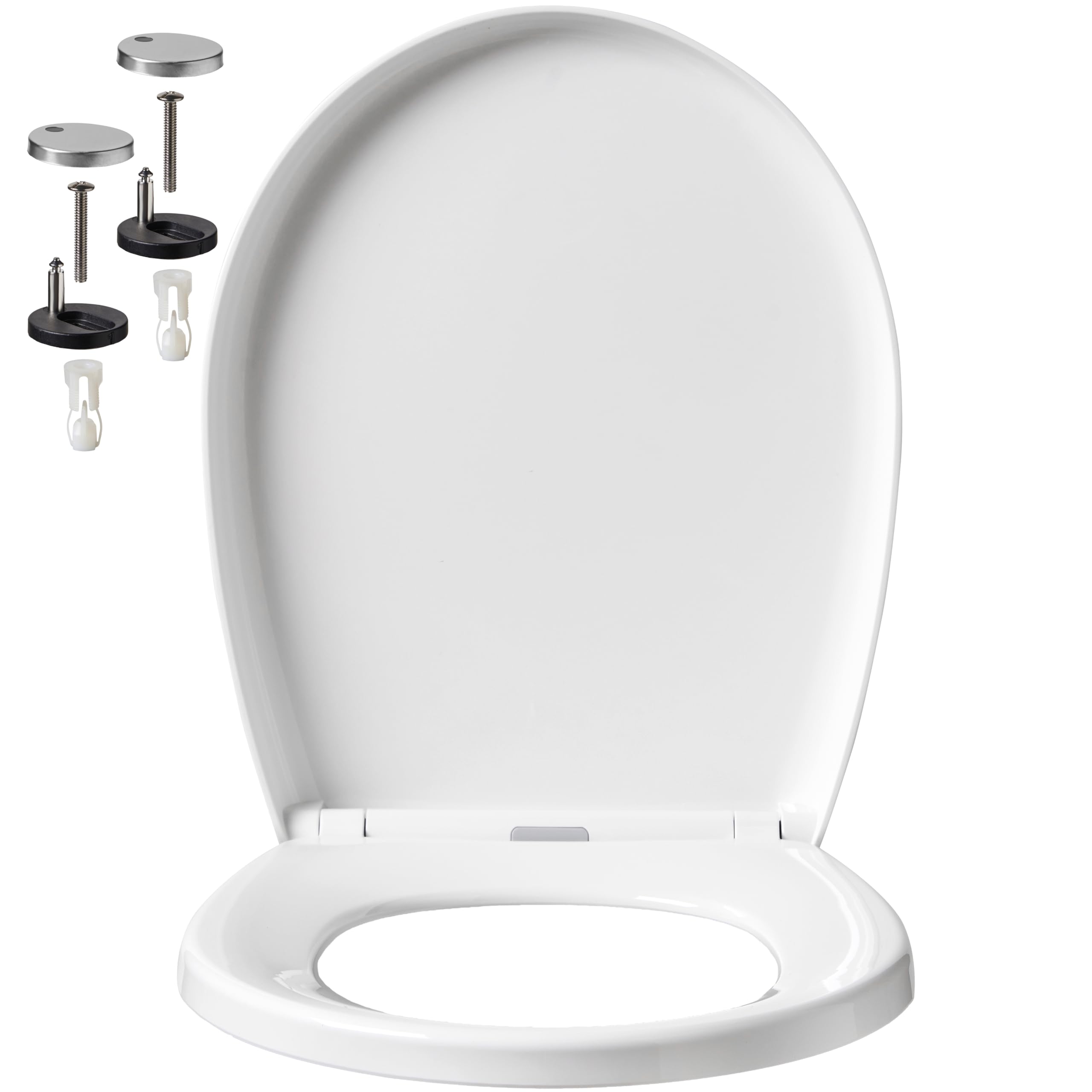 Soft Close Toilet Seat White – Deva by Methven Oval Toilet Seat, One Button Quick Release, Top Fixing, Adjustable Hinges, Heavy Duty Thermoplastic, Easy Clean, Universal Fit