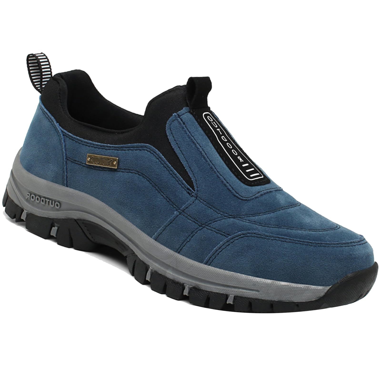 Mocasines sin Cordones para Hombre Zapatillas Trail Running Hombre Zapatillas Senderismo Trekking Zapatos Montaña Antideslizantes Transpirables,Azul,39/245mm