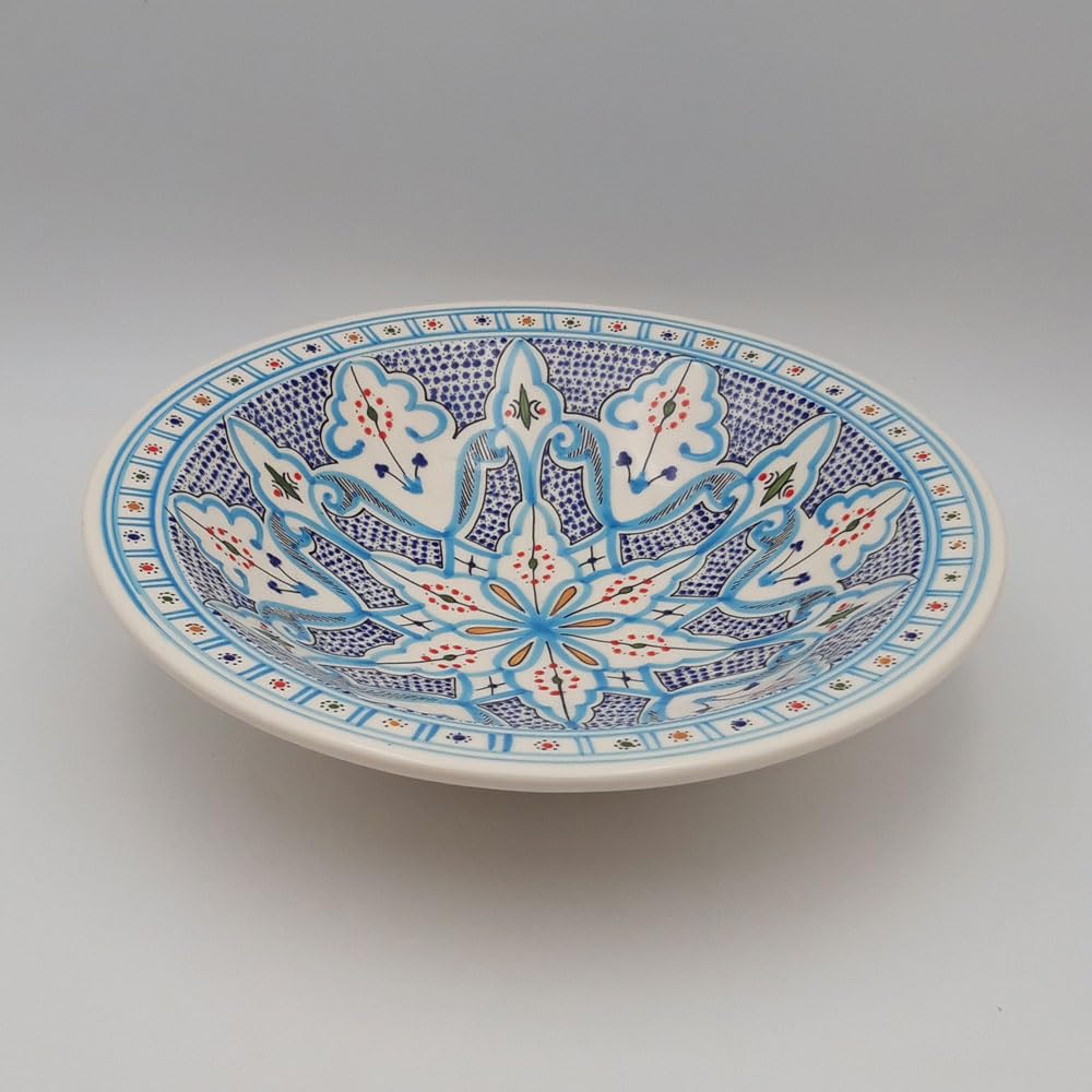 Plat Tebsi Marocain turquoise - D 37 cm
