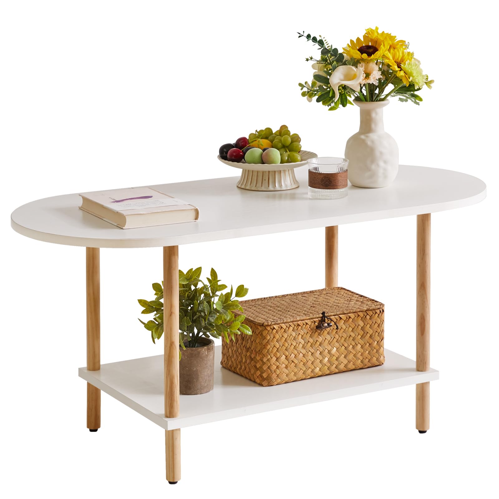【新品未使用】LOWYA Hifiani center table 2 Amazon.com: Aibiju Oval Coffee Table White, Small Wooden Coffee