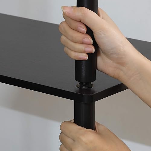 Miniatura 8 de Furinno Turn-N-Tube - Soporte para televisor de 3 niveles, 3D, sin herramientas, para televisores de hasta 50 pulgadas, con tubos redondos, color