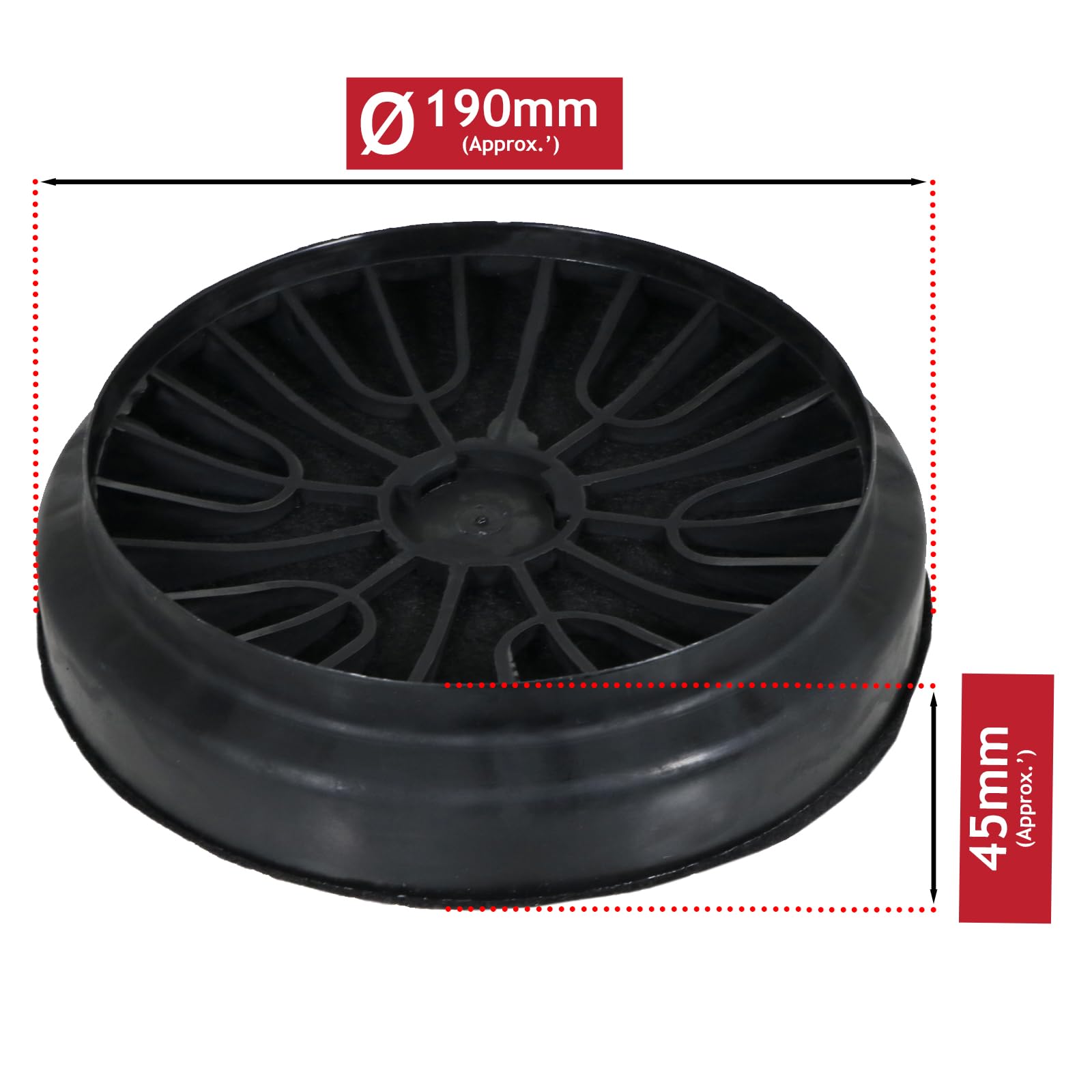 SPARES2GO Lot de 4 filtres à charbon pour hotte Neff D66B21N0GB D69B21N0GB 00743169 Z5138X1