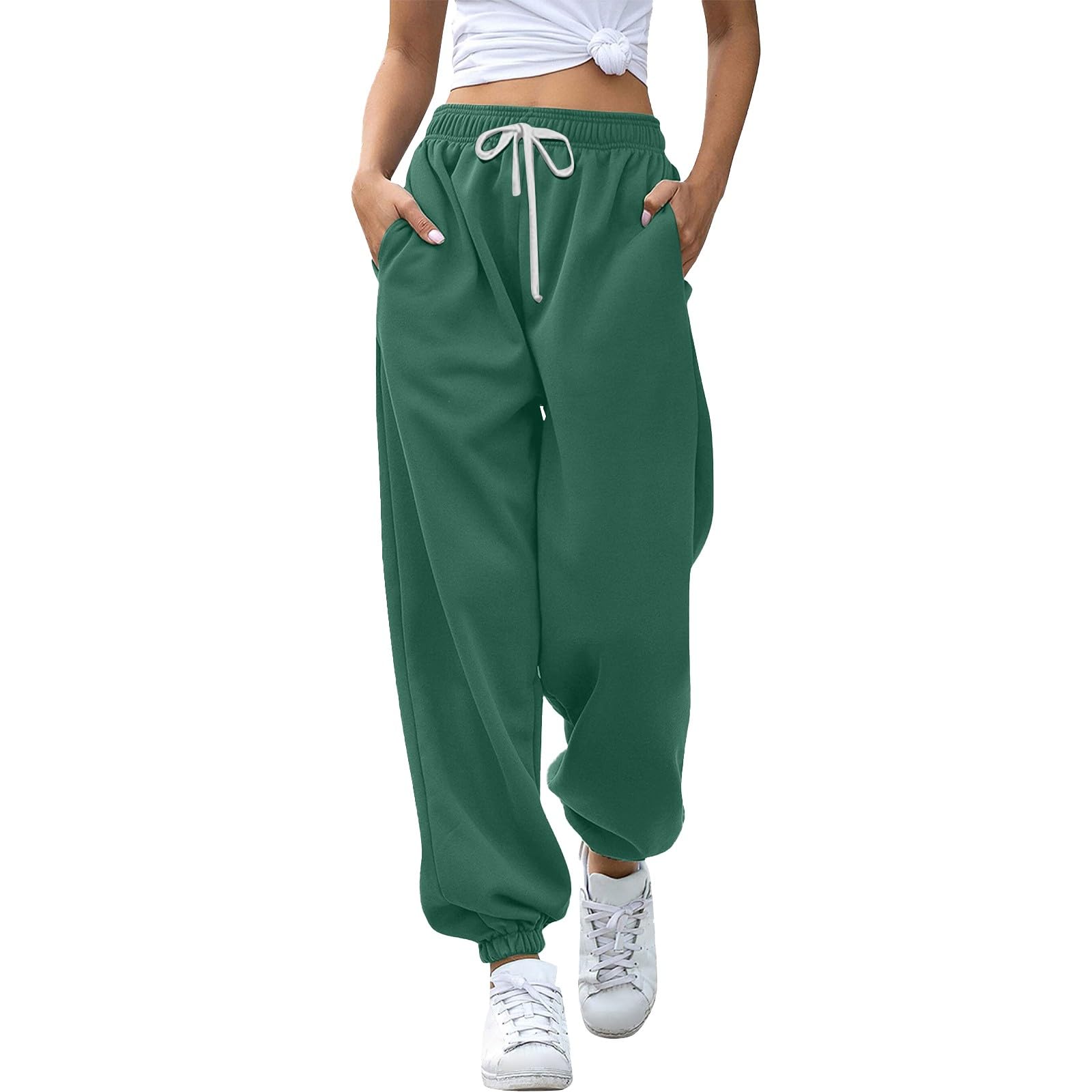 Cinch Bottom Sweatpants 2024 Women's Casual High Waisted Pockets Joggers Sport Workout Ac…