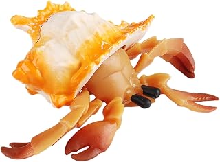 Hermit Crab Figurines – TPR Soft Squeeze Animal Figurines with Hard Shell – Sensory Fidget Relief Toy for Kids & Cake Topper Educational Play