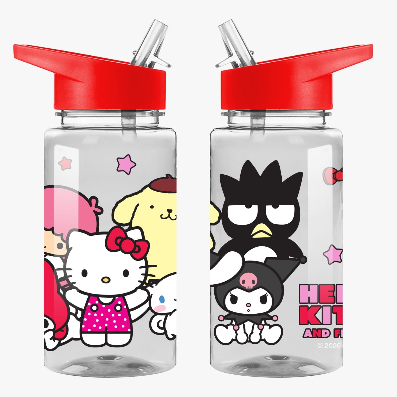 Tdl Hello Kitty Official Kids Water Bottle 450Ml – Bpa-Free, Leakproof, Flick-Top Lid – Official Character Design Bottle For School, Nursery, Travel & Sports (Hello Kitty)