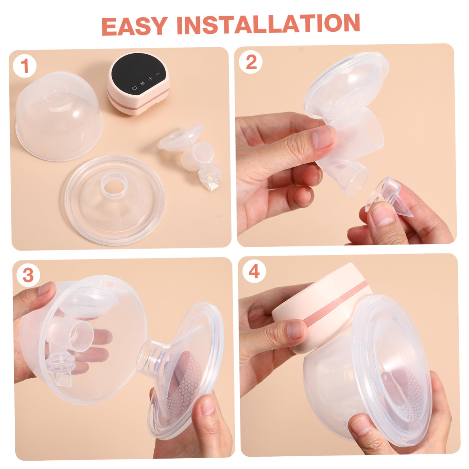 Toddmomy Extractor de Leche para Extracción Cómoda sin Uso de Manos Eléctrico Portátil bajo Nivel de Silicona Suave sin Fugas