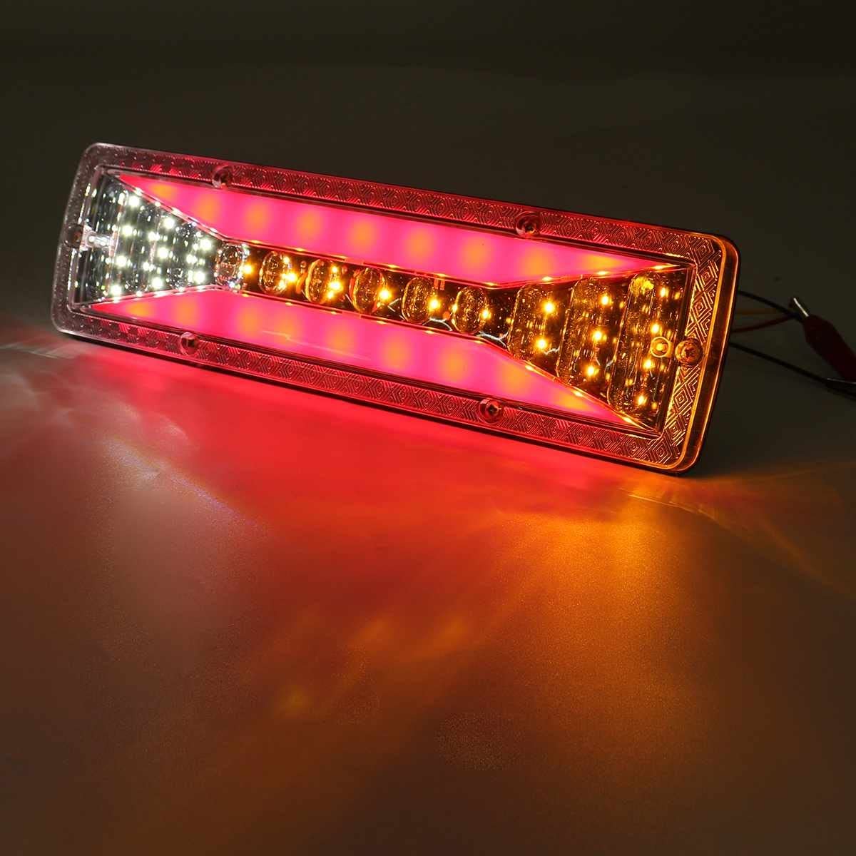 Coche Faro Trasero Luz Trasera Que Fluye, Señal De Giro, 12V, Lámpara De Marcha Atrás De Freno para Remolque, Camión, Autobús, Campistas Coche Luces de Cola traseras