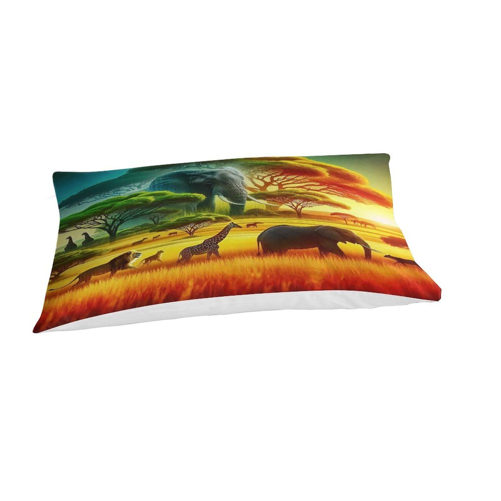 Ensemble de lit éléphant 135x200 microfibre avec housses d'oreillers pour lit simple ado et adulte