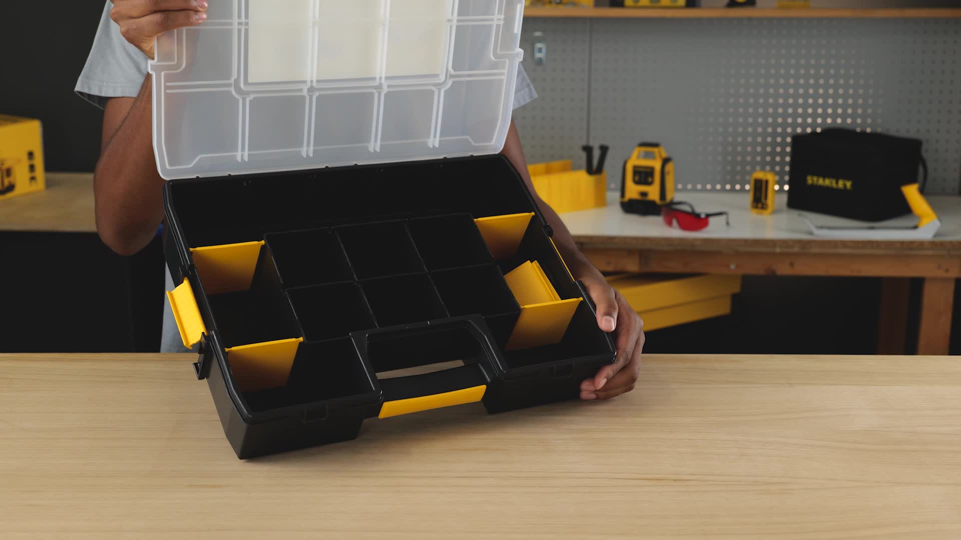 Stanley STST14027 S/Master Organiser Twin Pack - Stackable Tool Storage Box With Removable Dividers