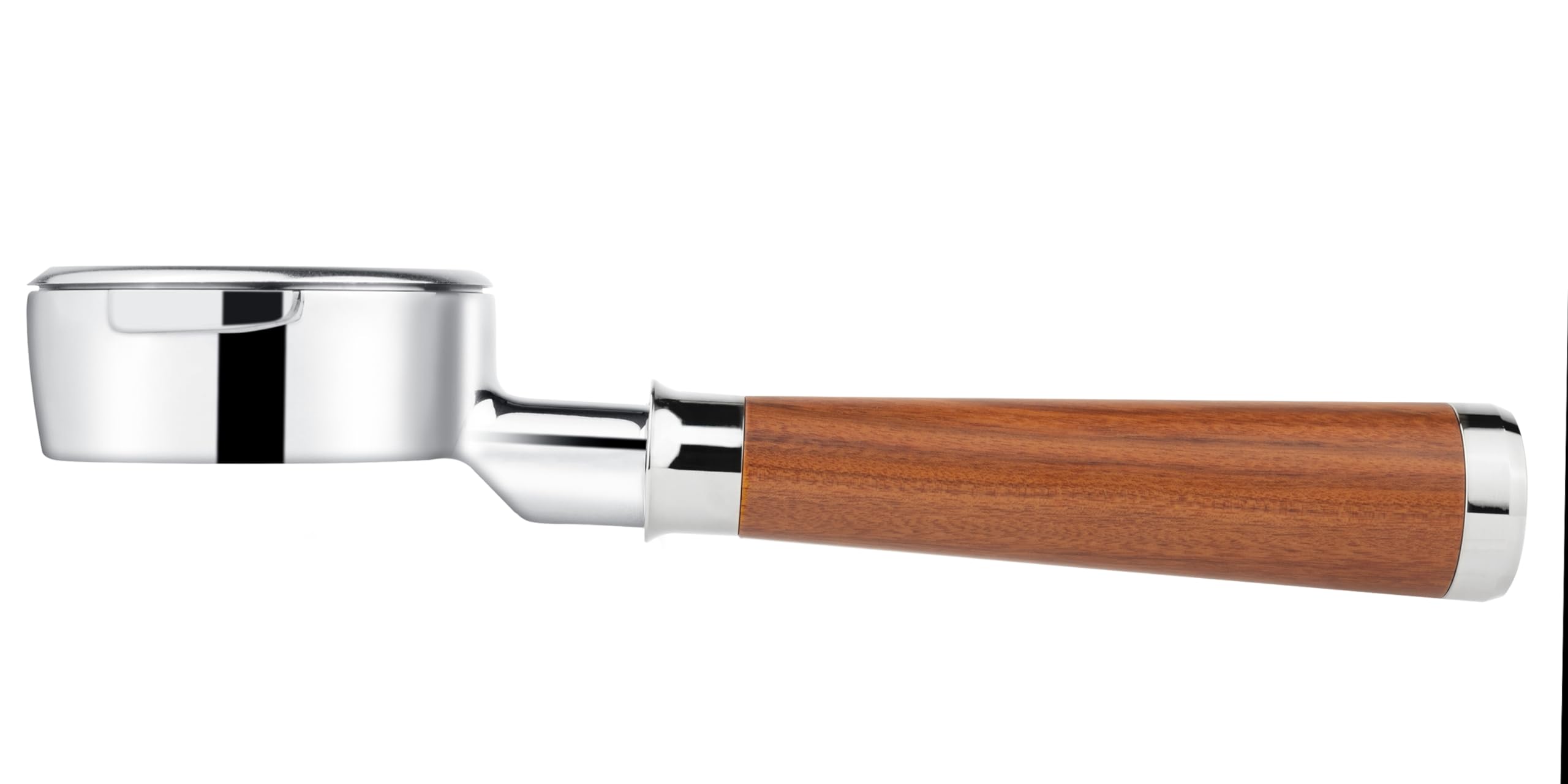 LILQ 58mm Bottomless Naked 2 Ears Portafilter Compatible with E61 Grouphead Machines– Includes 18–20g Basket(Rosewood Flat, 58mm For E61)