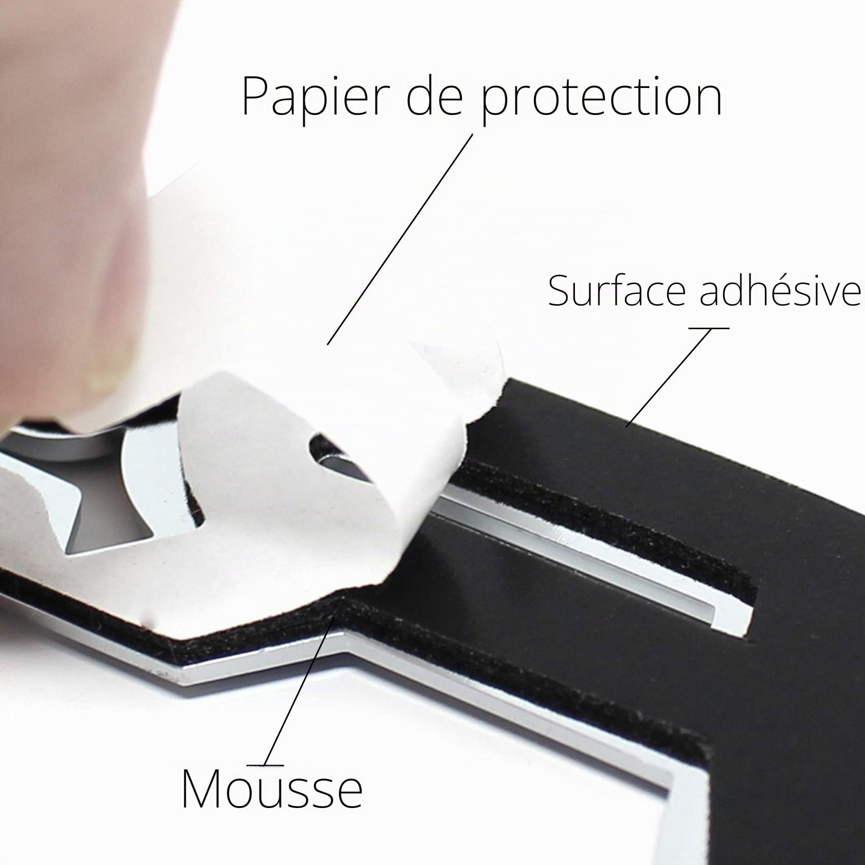 VmG-Store Emblème V6T en Plastique avec Dos adhésif en Mousse (V6T, Noir Brillant)