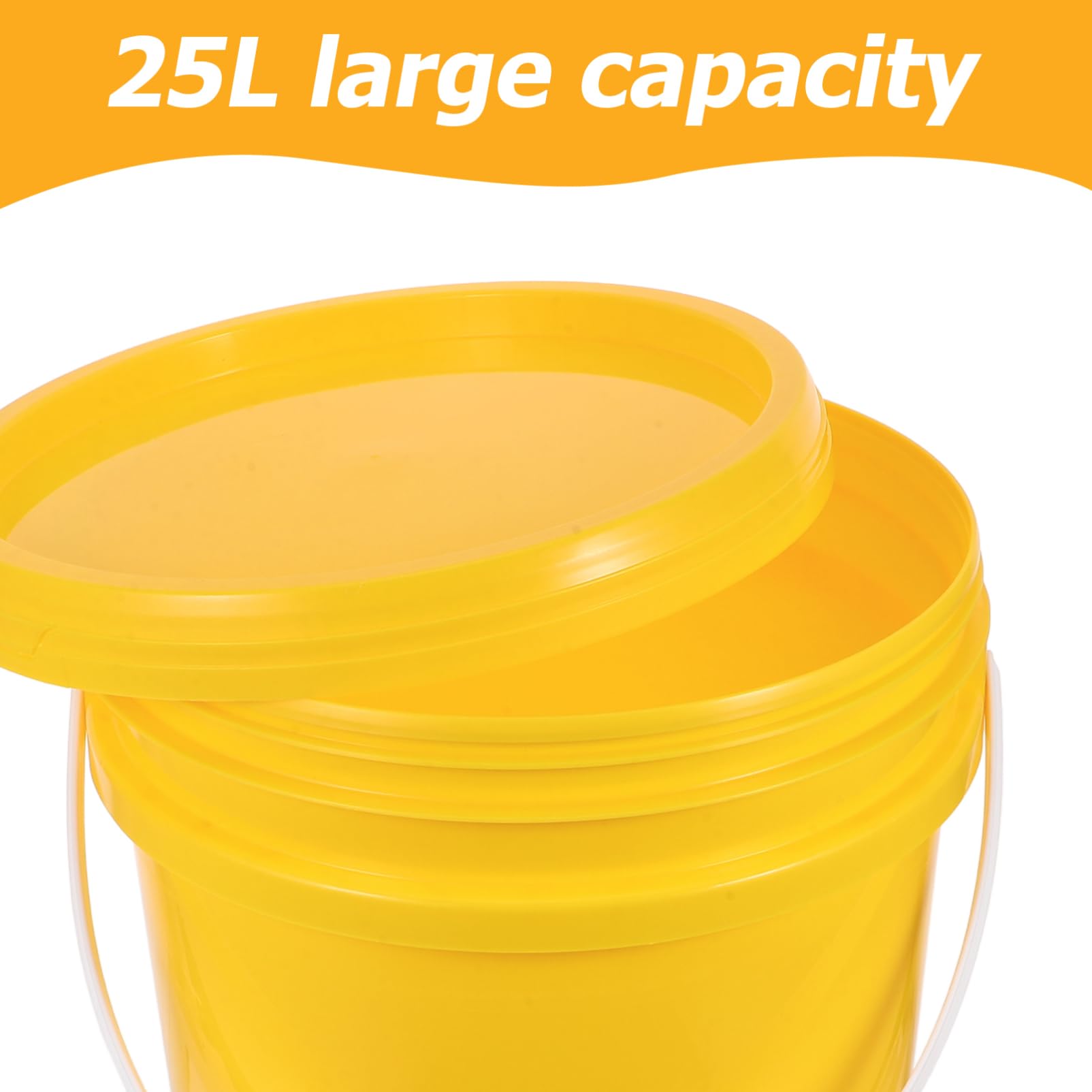 Seau de Peinture en PP 25 L Jaune avec Couvercle Hermétique