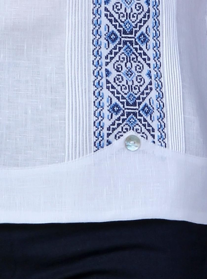 Destination Wedding Linen Guayabera. Optic White. Grooms and Groomsmen