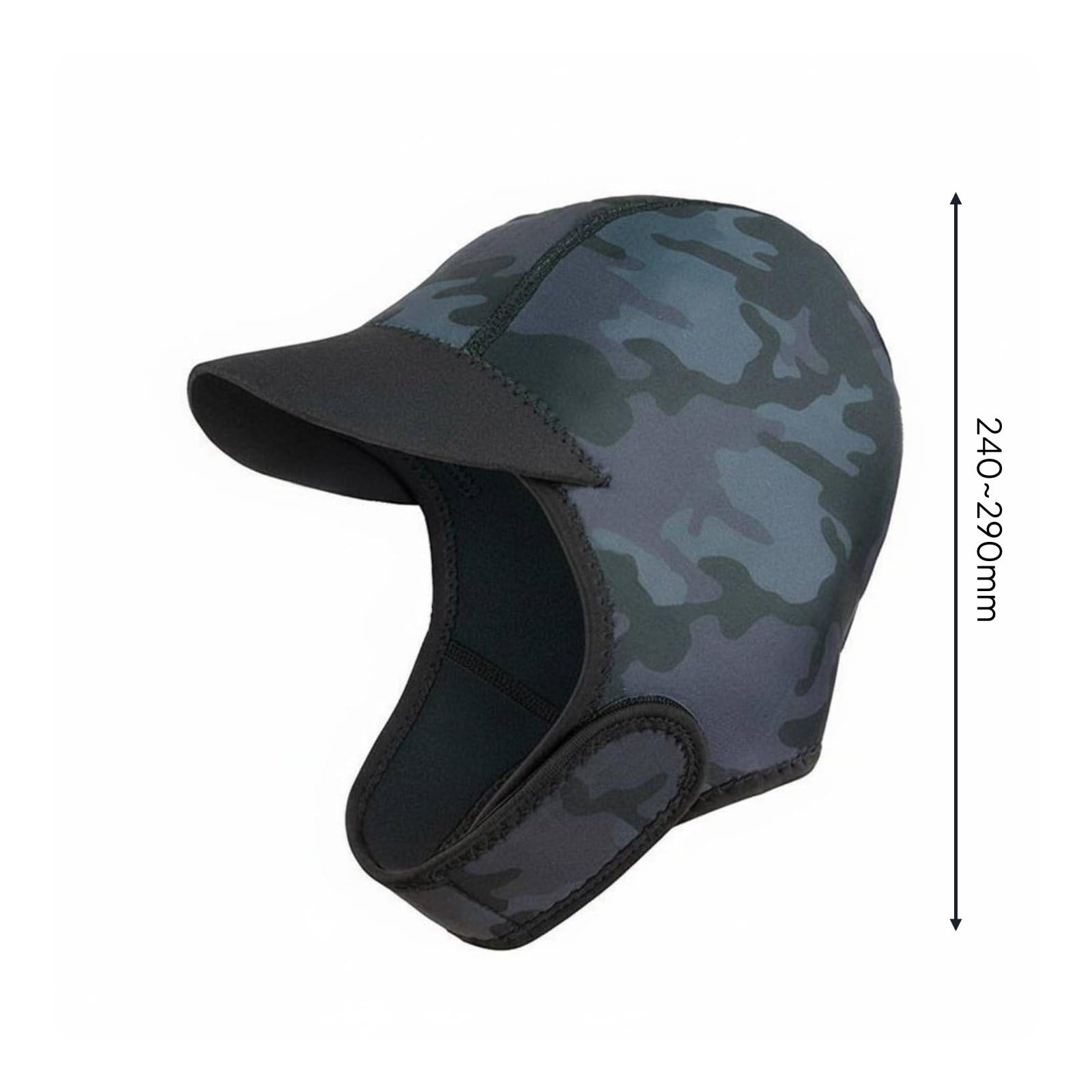 Gralara Neopreno Gorro de Buceo Capucha de Buceo Sombrero de Natación Capucha de Traje de Neopreno con Aislamiento 2mm y Cierre de Mentón Adecuado para Aguas Frías Exploración Marina Surf Kayak