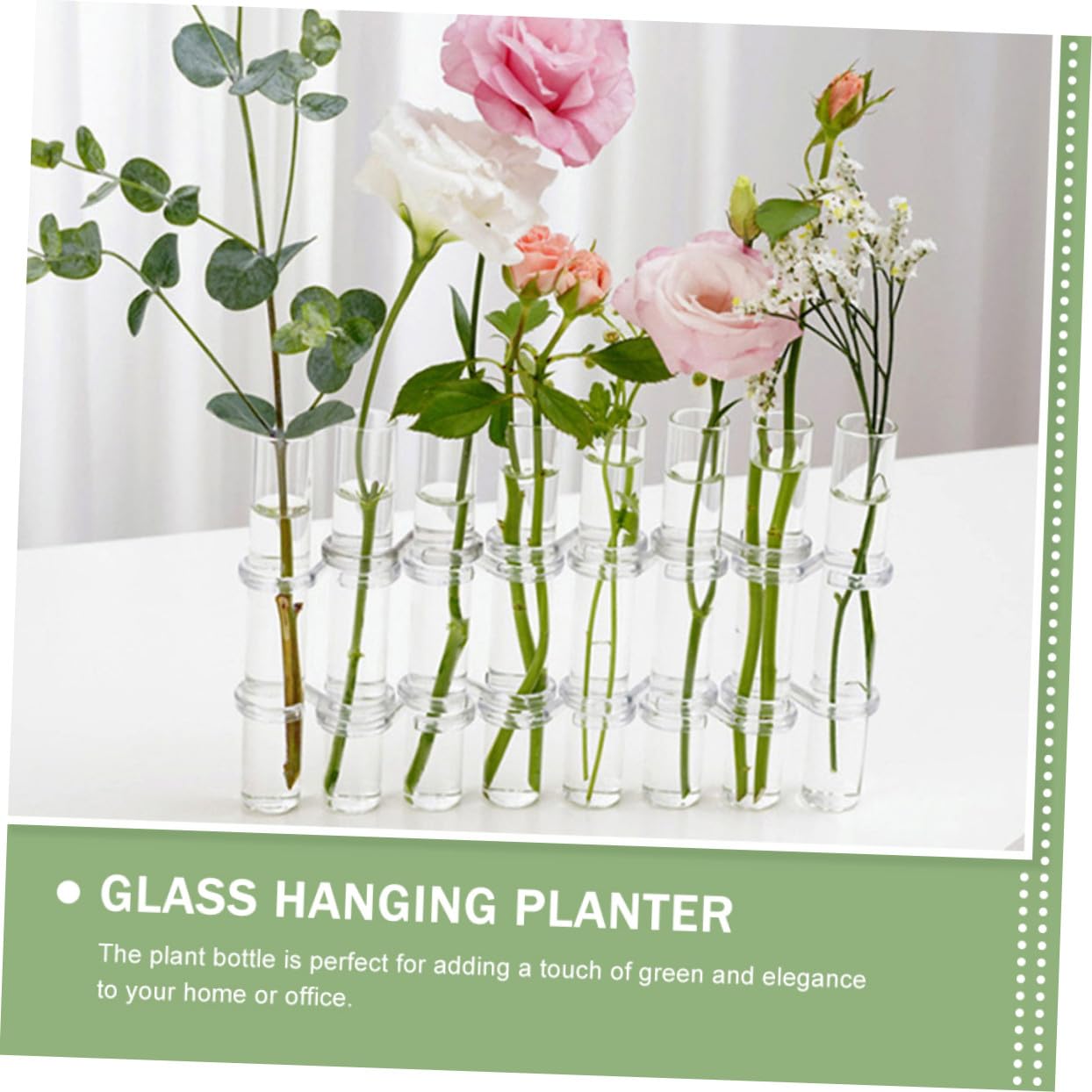 Vase Verre Transparent pour Propagation de Plantes de Tubes à Essai avec Support Décoration Intérieure pour Bureau et Maison Résistant et Modulable