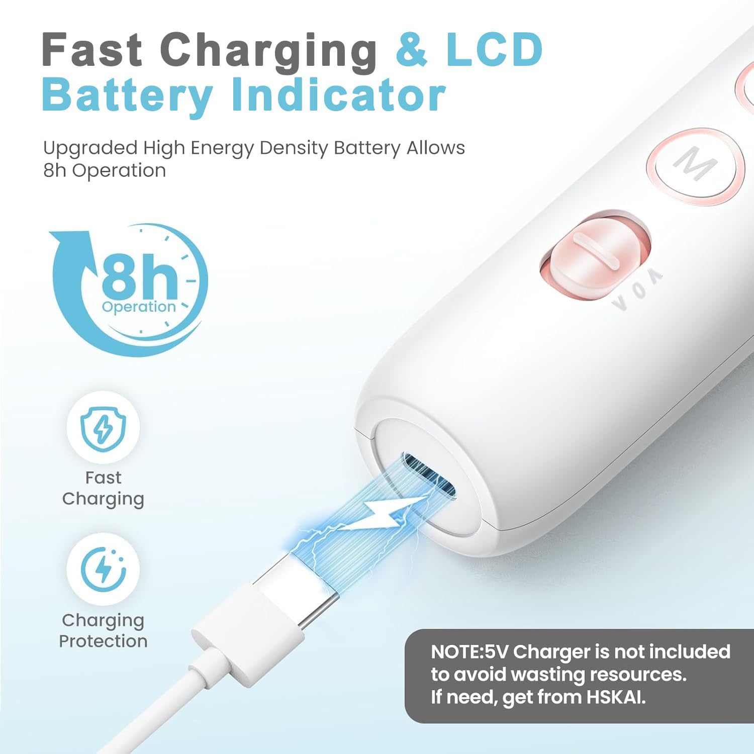 Professional Nail Drill Kit: Electric Nail File with LCD & Lamp, Long-Lasting Thick Toenail Grinder, Rechargeable & Cordless Toe Nail Dremel Tools for Women & Men Manicure and Pedicure Gifts - Image 3