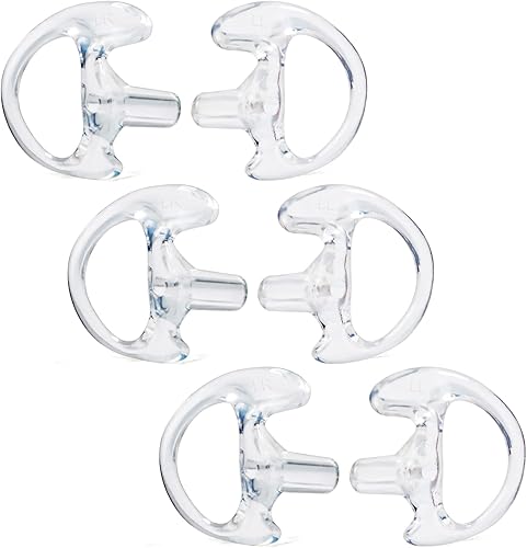 HYS Bordes de repuesto grandes y suaves transparentes de repuesto para auriculares auditivos abiertos flexibles para Walkie Talkie Radio de 2 vías