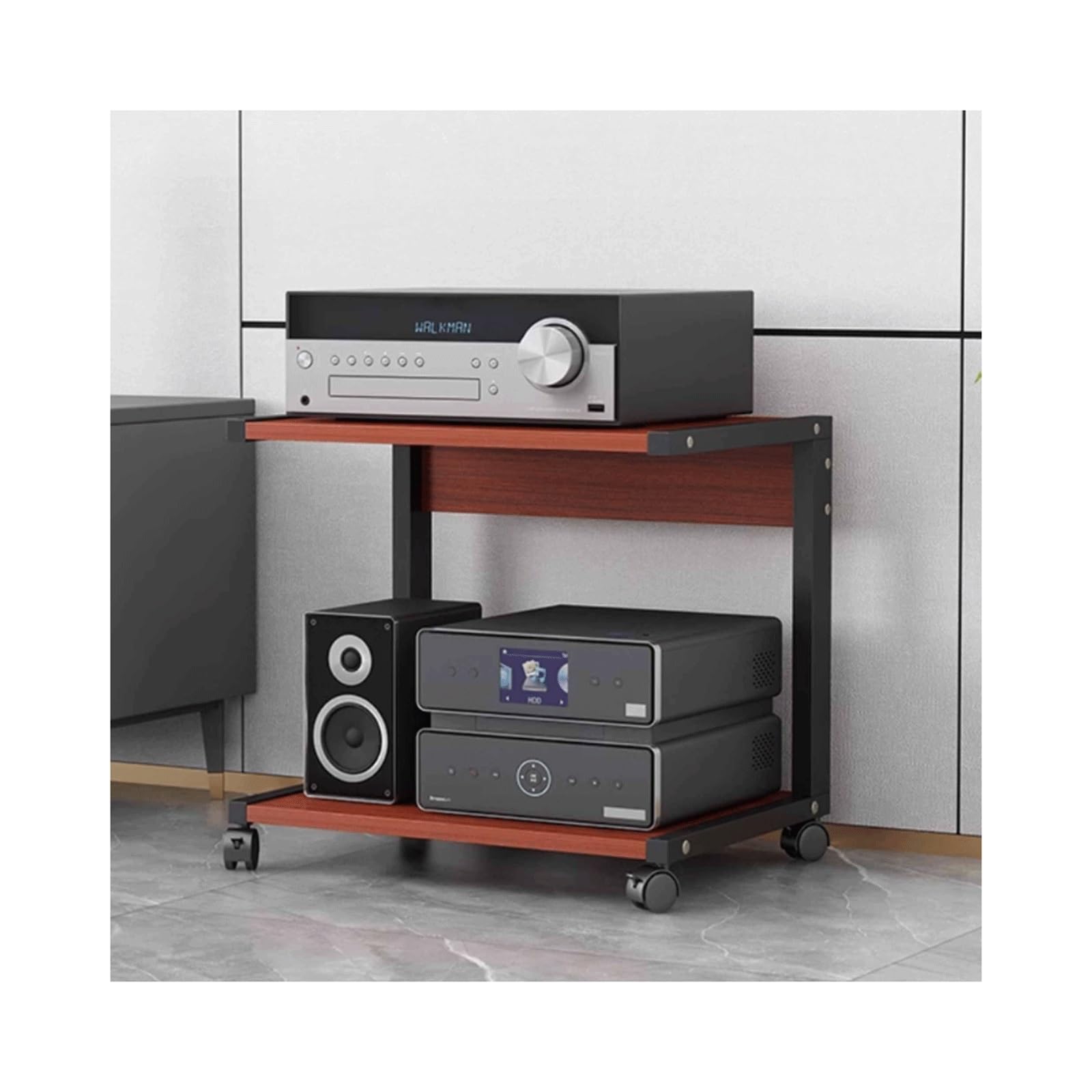 Meuble stéréo meuble multimédia AV bois, console de jeux étagère audio-vidéo