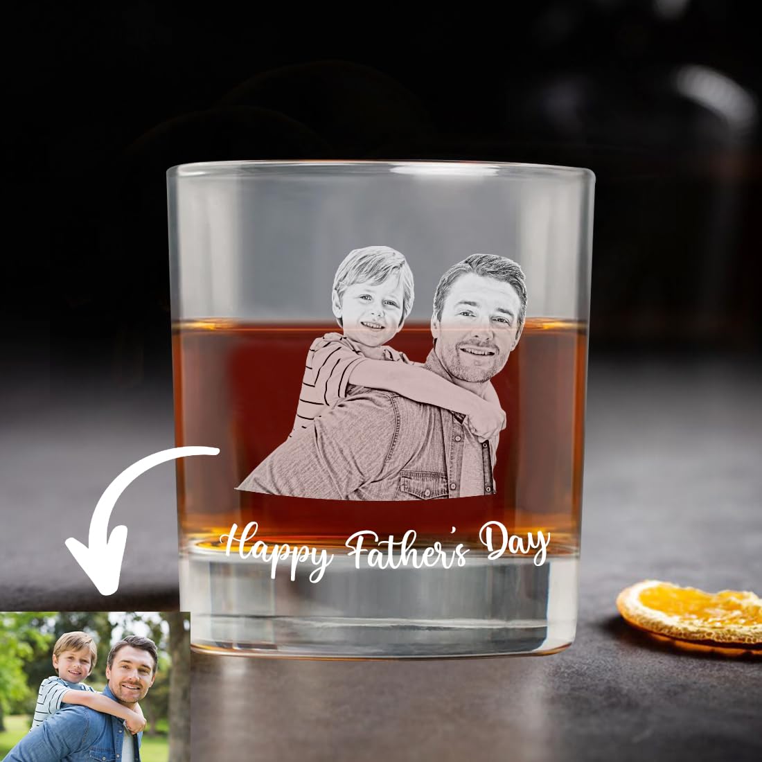 Verre à Whisky Personnalisé Avec Photo Et Texte - 355 Ml - Cadeau Parfait Pour Fête Des Pères