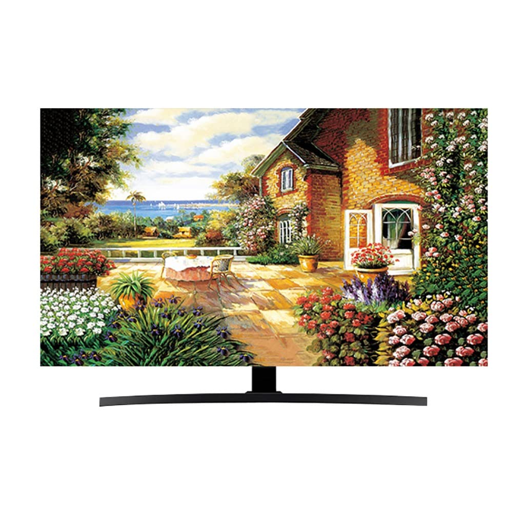 TV-Abdeckung Aus Polyester, Staubdicht, Mit Lotusblatt-Muster – Für Flachbildschirme Bis 152,4 Cm (60 Zoll)