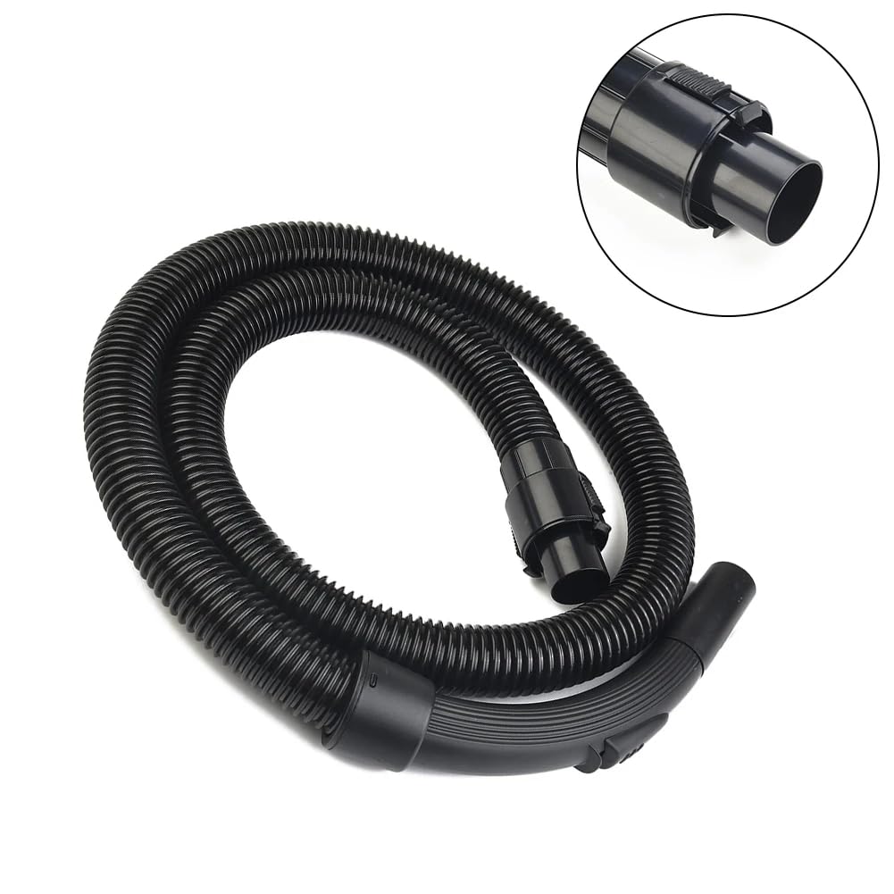 Tubo Flessibile di Alta qualità con Filettatura Interna da 32 Mm, Lunghezza 1,85 Metri, Ugello Nero QW12T-07K, Accessori per Aspirapolvere QW12T-05E