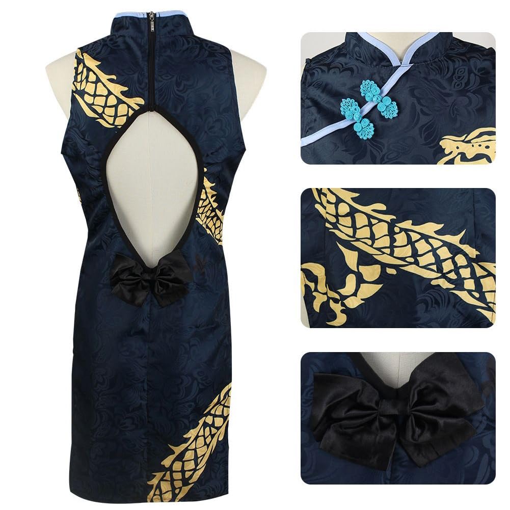 Ryūge Kisak kostium cosplay, dla kobiet, chińska sukienka Cheongsam, Ryūge, Kisak, smok, Cheongsam, anime, do odgrywania ról, stroje na imprezę halloweenową