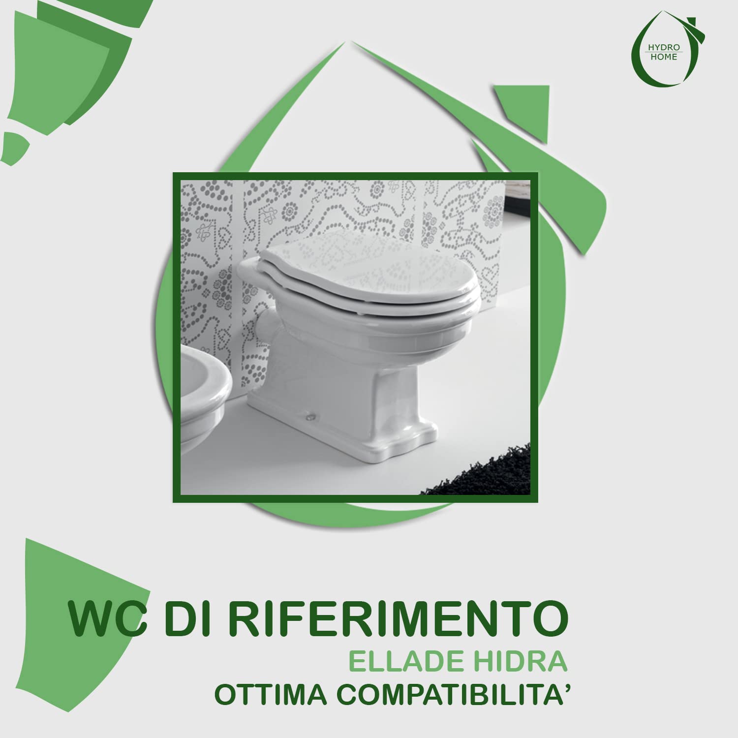 Copriwater compatibile con Ellade Hidra legno rivestito in resina poliestere Bianco by HYDRO HOME