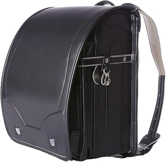 randoseru black backpack ransel japanese school bags boys and girls automatic lock waterpoorf PU leather