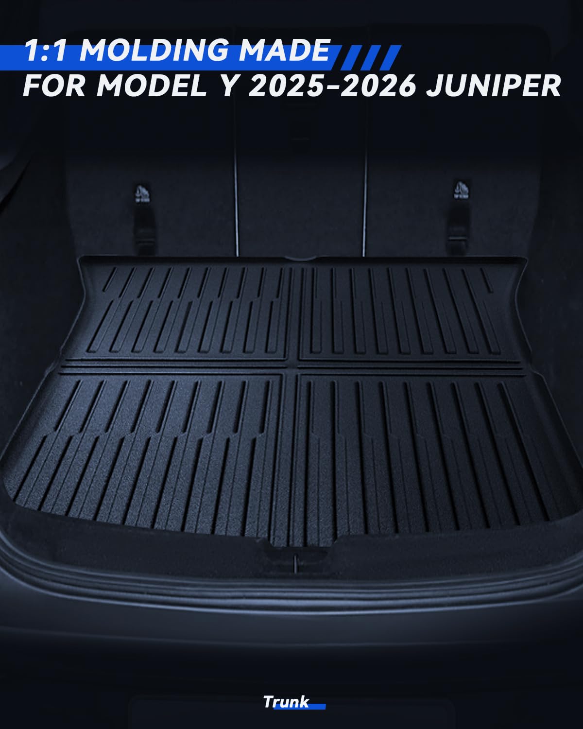 Tapis de Coffre pour Tesla Model Y 2025-2026 Juniper Tapis de Protection arrière en élastomère thermoplastique Toutes Saisons Antidérapant et imperméable Accessoires Tesla Model Y 2025-2026