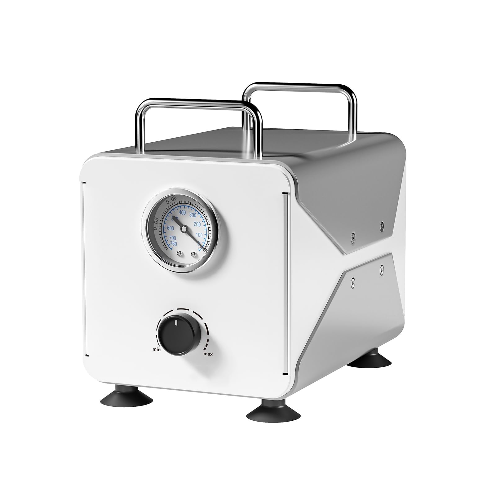COYEUX Bomba De Vacío De Presión Negativa Simple, Bomba De Vacío De Diafragma Sin Aceite para Laboratorio, con Velocidad De Bombeo Ajustable, Manómetro, Control De Flujo 15L