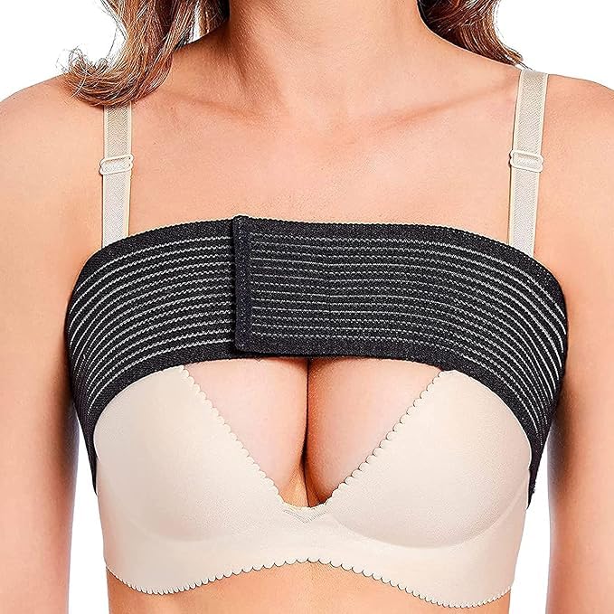 gokaj Breast Support Band No-Bounce-No Jump high-Impact Sports Bra Strap for Women with Adjustable Breast Support Band, Extra stabilizer Band During Dance and Exercise,Free Size Black-picture-47
