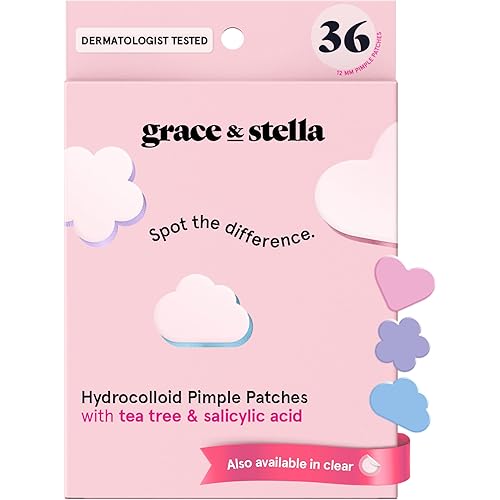grace & stella Award Winning Pore Strip - Pimple Patches for Face - Hydrocolloid Acne Patches - Absorbs Zits, Reduces Redness - Cute Patches Dermatologist-Tested, Vegan (Multishape, 36 Count)