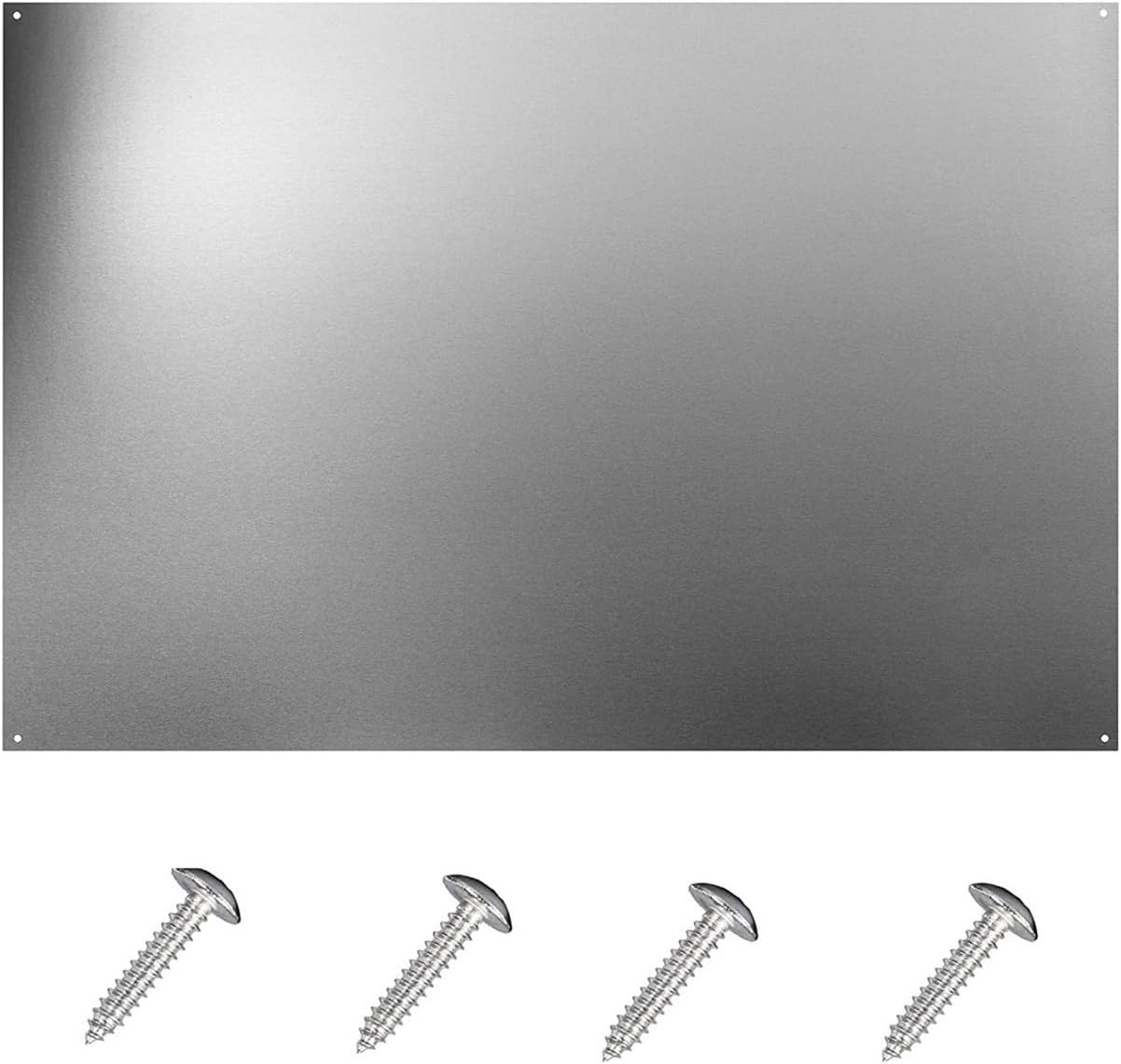 24 x 30-inch Reversible Stainless Steel Backsplash for Kitchen wall，Splatter Guard and Cooking Shield， Range Hood Accessories to Keep Kitchen Clean， Four Pre Drilled Holes for Easy Installation