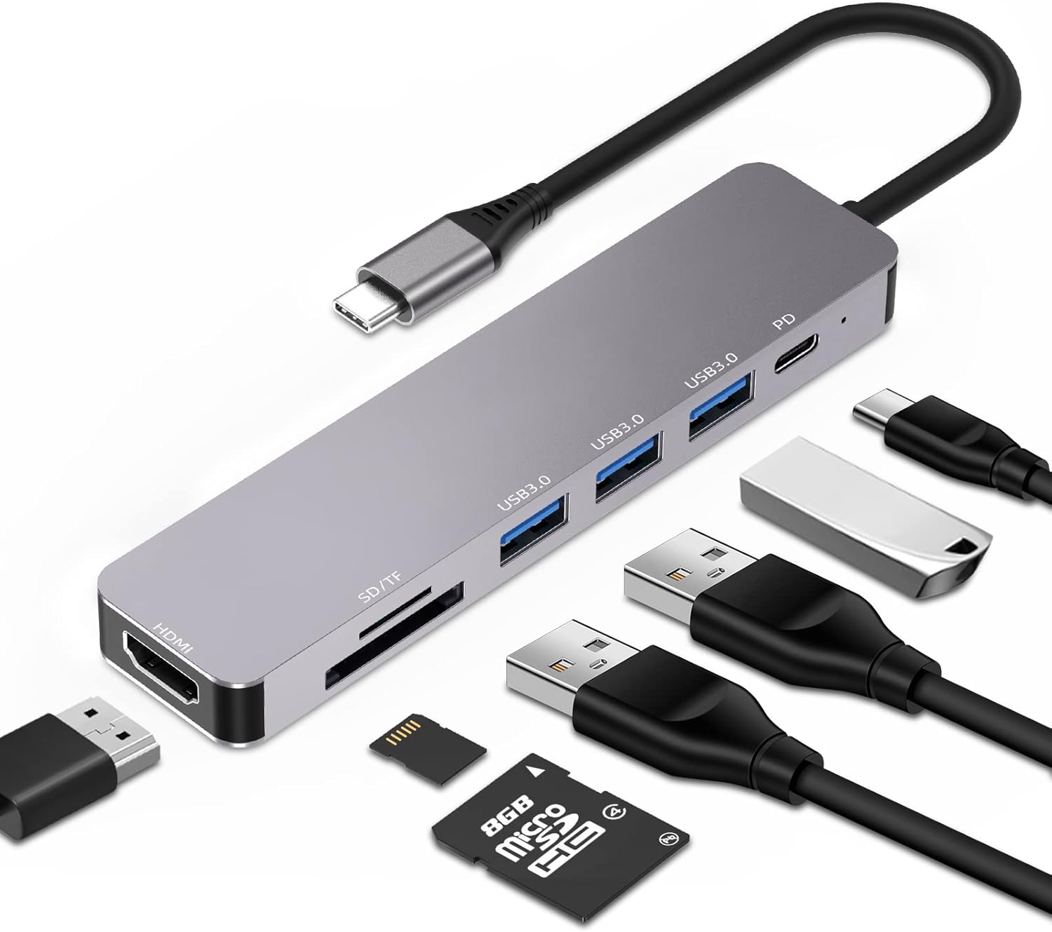 Amazon USB Cハブ 7イン1 USB CからUSBアダプター 4K30Hz HDMIアダプター マルチポートドングル 100W