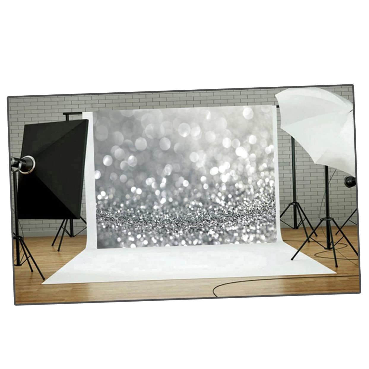 HOMSFOU 1pezzi Fotografia Fondale Decorativo Argento Per Eventi e Servizi Fotografici Per Amatori e Professionisti Resistente e Facile Da Utilizzare Per Feste e Riprese Video