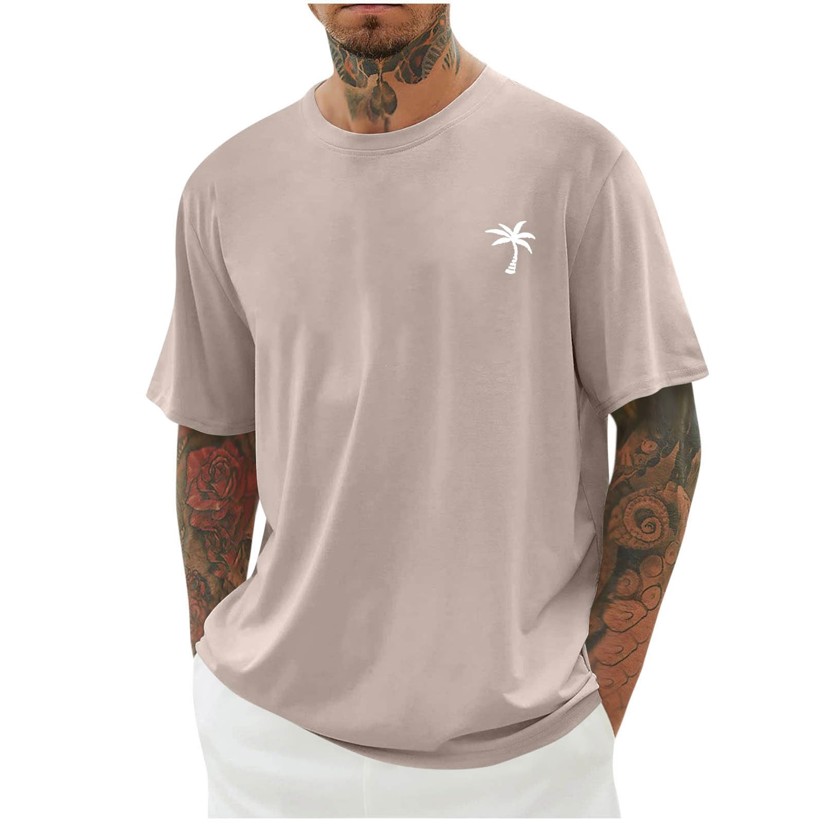 Summer Short Sleeve T Shirts for Men 2025 Business Casual Tops Fashion Vacation Clothes Graphic Tees