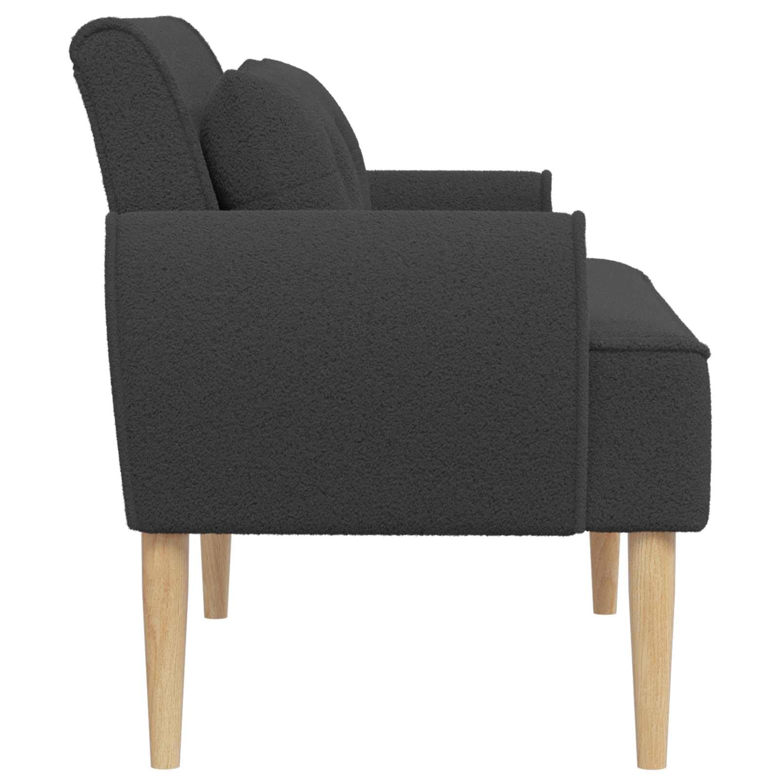 Banco de 2 plazas gris oscuro 117 x 67 x 77 cm Bouclé banco acolchado con cierre de botón, cojín extraíble, marco de madera resistente para salón, pasillo, dormitorio, comedor