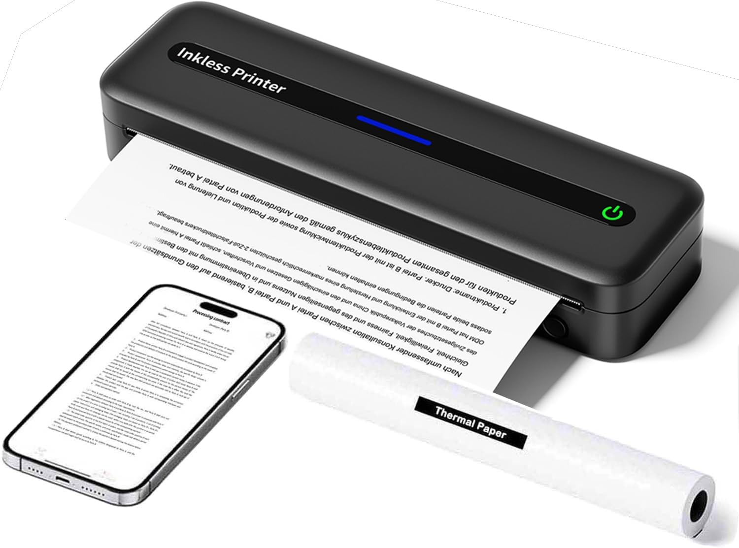 プリンター・複合機 A4 Portable Thermal Printer Mobile Portable Printer Small A4 Compatible with Apple iPhone iPad