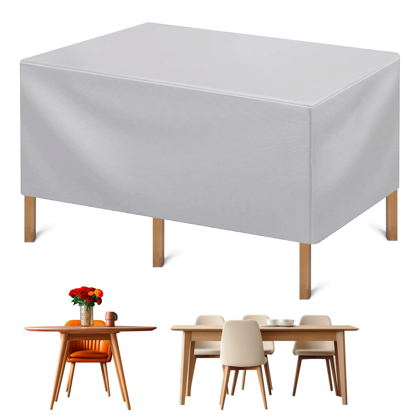 URbazaar Patio Furniture Cover Waterproof, Outdoor Table Cover - Tear-Resistant, Weather Resistant - Outdoor Table and Chairs, Sofa, Anti UV/Wind, Protective Cover for Garden,Home (250x200x80cm)