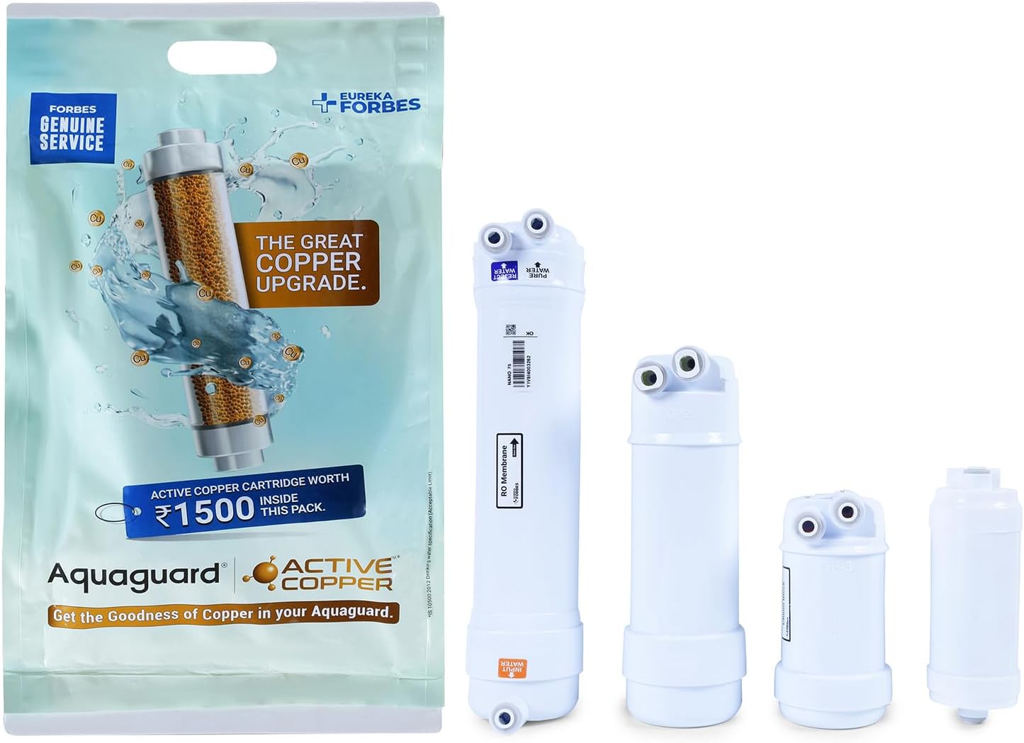 Eureka Forbes Aquaguard Reviva NXT RO KIT (Genuine Aquaguard Cartridge) Compatible with Reviva & Glory Water Purifier|with Active Copper|Long Lasting Cartridge (6000L) from Eureka Forbes