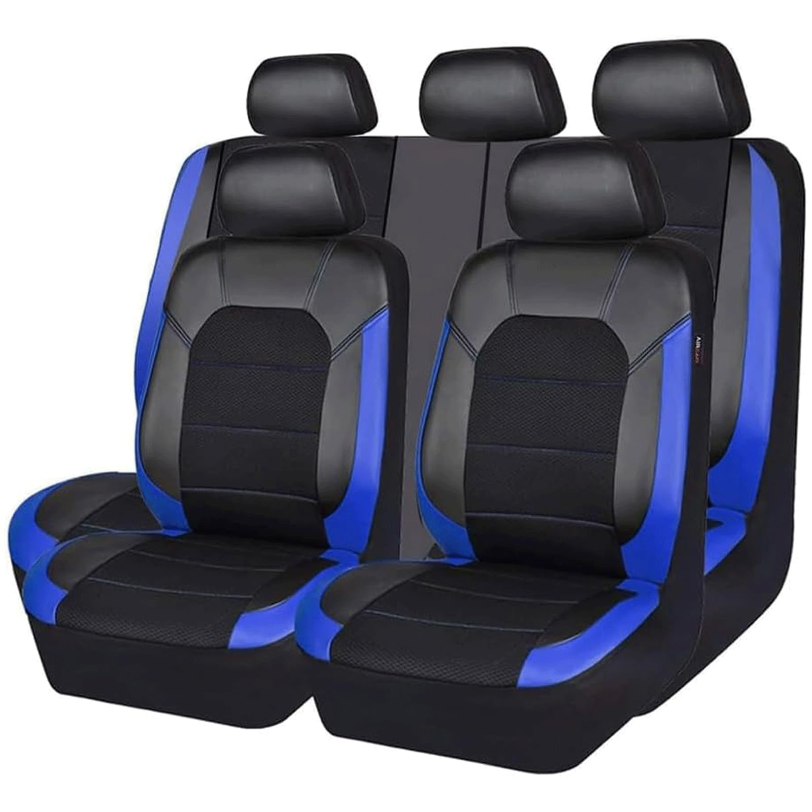 Car Seat Cover Sets for Volvo XC60 XC90 XC40 XC70 S60L C30 S80 S90 V50 V60, Pu Leather Car Seat Protectors Wear-resistant Breathable Airbag Compatible Front and Rear Seat Covers,D/Blue