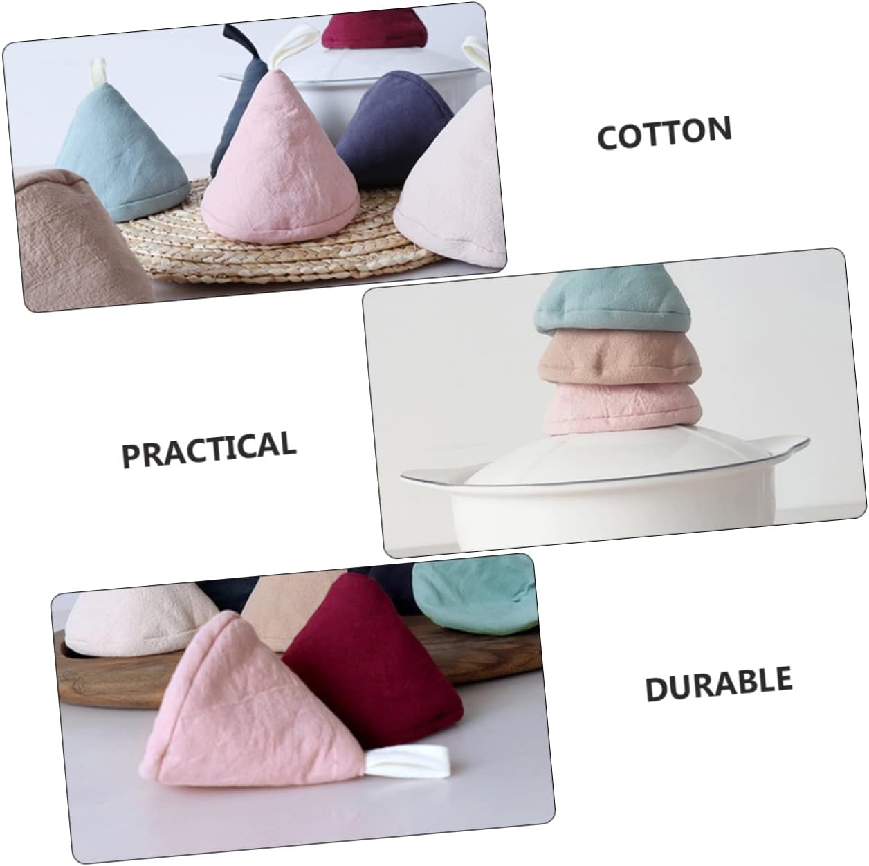 Japanese Style Mini Triangle Pot Handle Covers Set of 4 Heat Insulation Pads for Oven Stove Microwave Kitchen Cooking Safety image 3