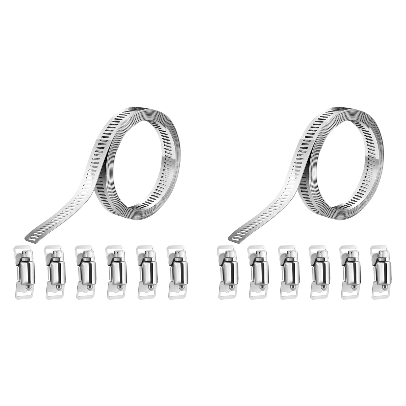 Ctrlzs 2X 304 Stainless Steel Adjustable Hose Clamps, Diy Worm Gear Duct Clamp Set, For Radiator/Automotive&Mechanical Plumbing